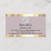 QR Code Personal Chef Cooking Restaurant Gold Visitekaartje (Achterkant)