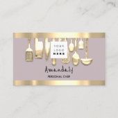 QR Code Personal Chef Cooking Restaurant Gold Visitekaartje (Voorkant)