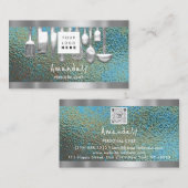 QR Code Personal Chef Cooking Restaurant Grunge Visitekaartje (Voorkant / Achterkant)