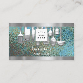 QR Code Personal Chef Cooking Restaurant Grunge Visitekaartje