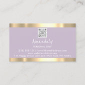 QR Code Personal Chef Cooking Restaurant Lavender Visitekaartje (Achterkant)