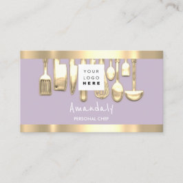 QR Code Personal Chef Cooking Restaurant Lavender Visitekaartje