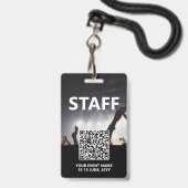 Qr Code Personeel Badge Aangepaste evenementtoegan (Achterkant met koord)