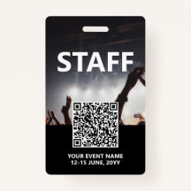 Qr Code Personeel Badge Aangepaste evenementtoegan