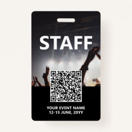 Qr Code Personeel Badge Aangepaste evenementtoegan