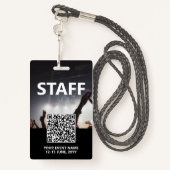 Qr Code Personeel Badge Aangepaste evenementtoegan (Achterkant met draagriem)