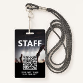Qr Code Personeel Badge Aangepaste evenementtoegan (Voorkant met draagriem)