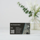 QR-code persoonlijk trainer zwart/blauw Visitekaartje (Staand voorkant)