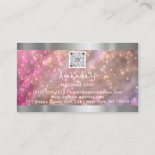 QR-code Persoonlijke Chef Cooking Restaurant Bar Visitekaartje (Achterkant)