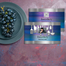 QR Code Persoonlijke Chef Cooking Restaurant Foto Visitekaartje