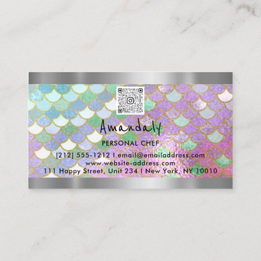 QR-code Persoonlijke Chef Cooking Restaurant Zeeme Visitekaartje (Achterkant)