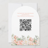 QR Code Perzik Bloemen Koppels Douche Kaart (Achterkant)