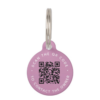 QR code Pet ID Tag Halsjes Honden & Kat Rond Label Huisdierpenning