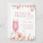 QR Code Petals & Prosecco Blush Vrijgezellenfeest Kaart (Voorkant)