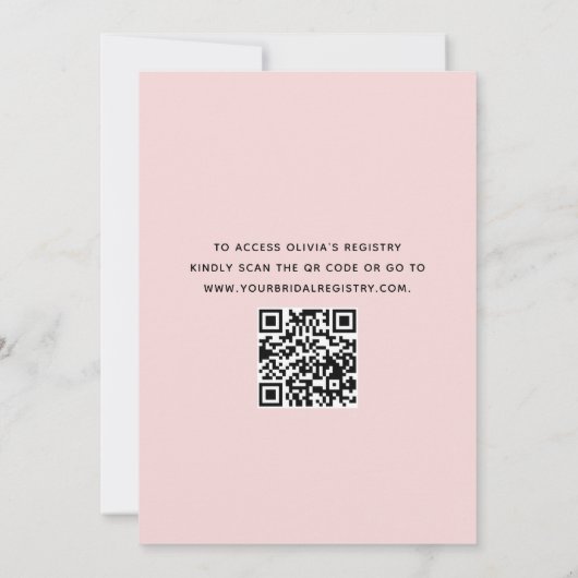 QR Code Petals & Prosecco Blush Vrijgezellenfeest Kaart (Achterkant)