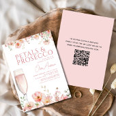 QR Code Petals & Prosecco Blush Vrijgezellenfeest Kaart
