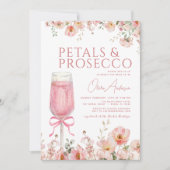 QR Code Petals & Prosecco Roze Boog Vrijgezellenfe Kaart (Voorkant)