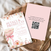 QR Code Petals & Prosecco Roze Boog Vrijgezellenfe Kaart