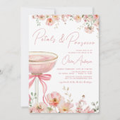 QR Code Petals & Prosecco Roze Boog Vrijgezellenfe Kaart (Voorkant)