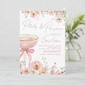 QR Code Petals & Prosecco Roze Boog Vrijgezellenfe Kaart (Staand voorkant)