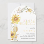 QR Code Petals & Prosecco Zonnebloem Vrijgezellenf Kaart (Voorkant)