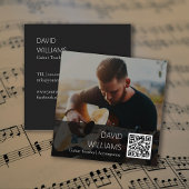QR Code Photo Music Teacher Singer Songwriter Vierkante Visitekaartje