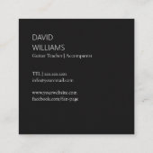 QR Code Photo Music Teacher Singer Songwriter Vierkante Visitekaartje (Achterkant)