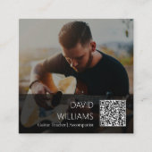 QR Code Photo Music Teacher Singer Songwriter Vierkante Visitekaartje (Voorkant)