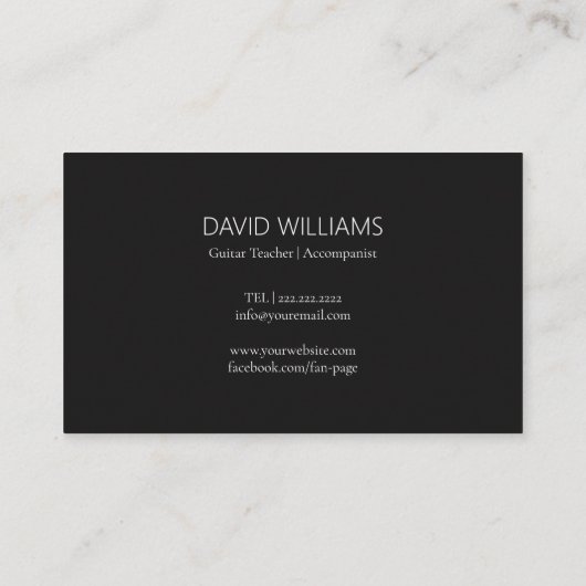 QR Code Photo Music Teacher Singer Songwriter Visitekaartje (Achterkant)