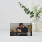 QR Code Photo Music Teacher Singer Songwriter Visitekaartje (Staand voorkant)