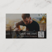 QR Code Photo Music Teacher Singer Songwriter Visitekaartje (Voorkant)