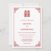 QR Code Photo | Red White Chinese Wedding Kaart (Voorkant)