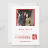 QR Code Photo | Red White Chinese Wedding Kaart (Achterkant)