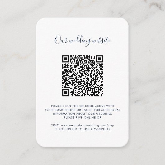 QR Code Photo Wedding Website RSVP Informatiekaartje (Voorkant)
