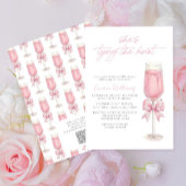QR Code Pink Bow Shes Tying the Knot Bridal Shower Kaart