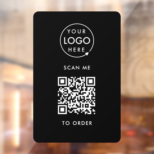QR-code Plaats | Zwarte Business Logo Raamsticker (Vel 2)