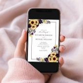 QR Code Plum Paarse Sunflower Waterverf Weddenscha Kaart