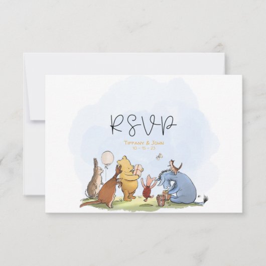 QR Code Pooh Beer Shower RSVP Bedankkaart (Voorkant)