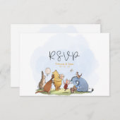 QR Code Pooh Beer Shower RSVP Bedankkaart (Voorkant / Achterkant)