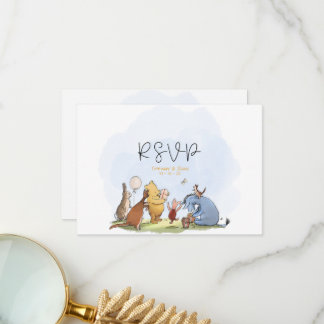 QR Code Pooh Beer Shower RSVP Bedankkaart