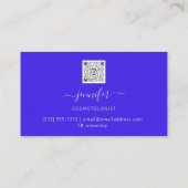 QR Code Powder Blush Royal Blue Event Planner Visitekaartje (Achterkant)