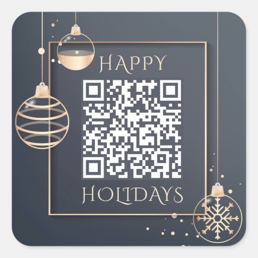 QR-code Prettige feestdagen zakelijke kerstmis Vierkante Sticker (Voorkant)