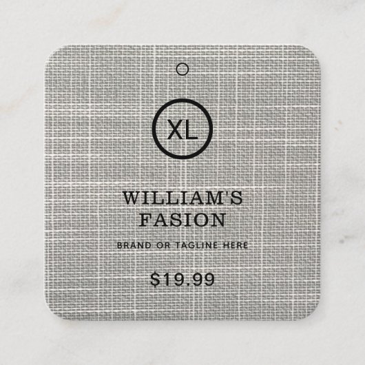 QR-code | Prijskaartje kledinglabel hangtag Contactkaartje (Voorkant)