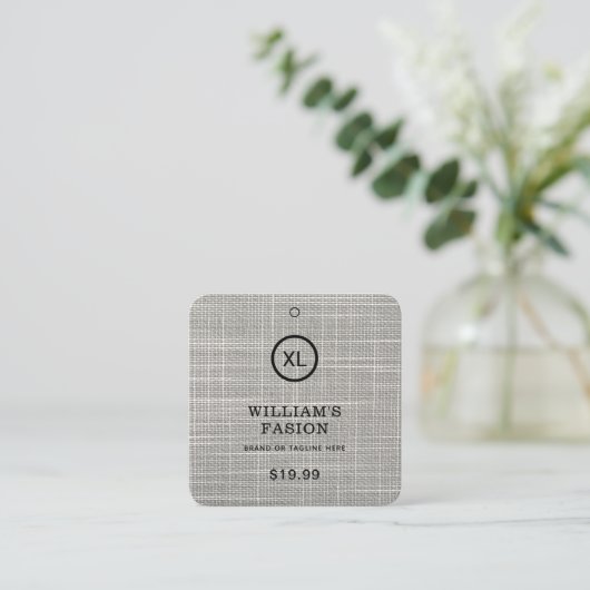 QR-code | Prijskaartje kledinglabel hangtag Contactkaartje (Staand voorkant)