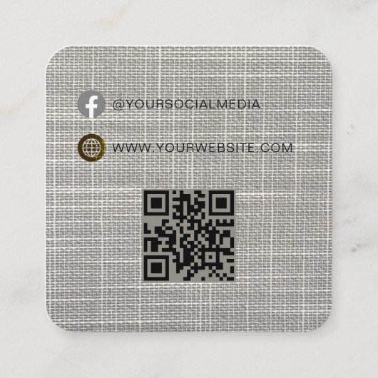 QR-code | Prijskaartje kledinglabel hangtag Contactkaartje (Achterkant)