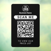 QR Code Prijzenlijst | Zakelijk Logo Contactloos Raamsticker (Vel 3)