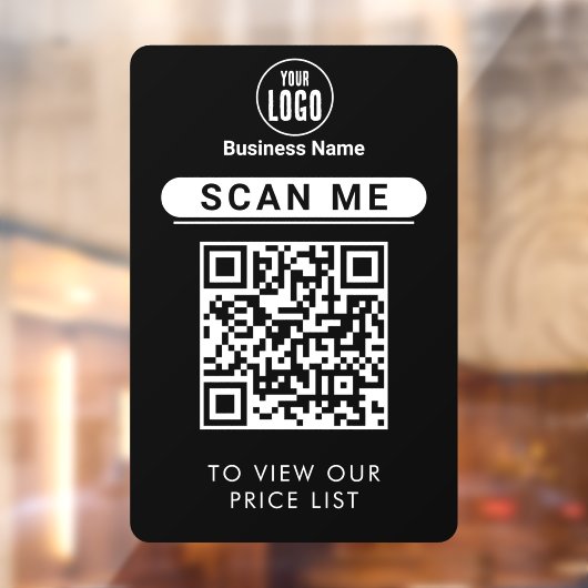 QR Code Prijzenlijst | Zakelijk Logo Contactloos Raamsticker (Vel 2)