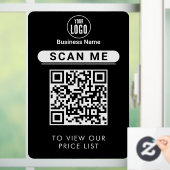 QR Code Prijzenlijst | Zakelijk Logo Contactloos Raamsticker (Huis)