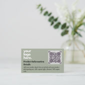 QR-code Productverpakking garantie — coupon Informatiekaartje (Staand voorkant)