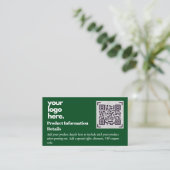 QR-code Productverpakking garantie — coupon Informatiekaartje (Staand voorkant)